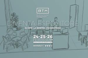 La tua presenza a BTM Italia 2027 inizia da qui. Scegli oggi la posizione migliore e approfitta del 20% di sconto