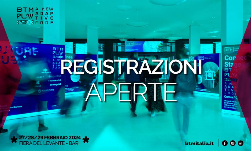 #BTM2024: al via le registrazioni per i visitatori. Tre giorni alla scoperta dei nuovi trend del turismo